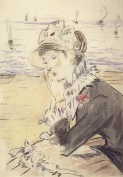 Edouard Manet Jeune fille devant la mer (mk40) oil painting image